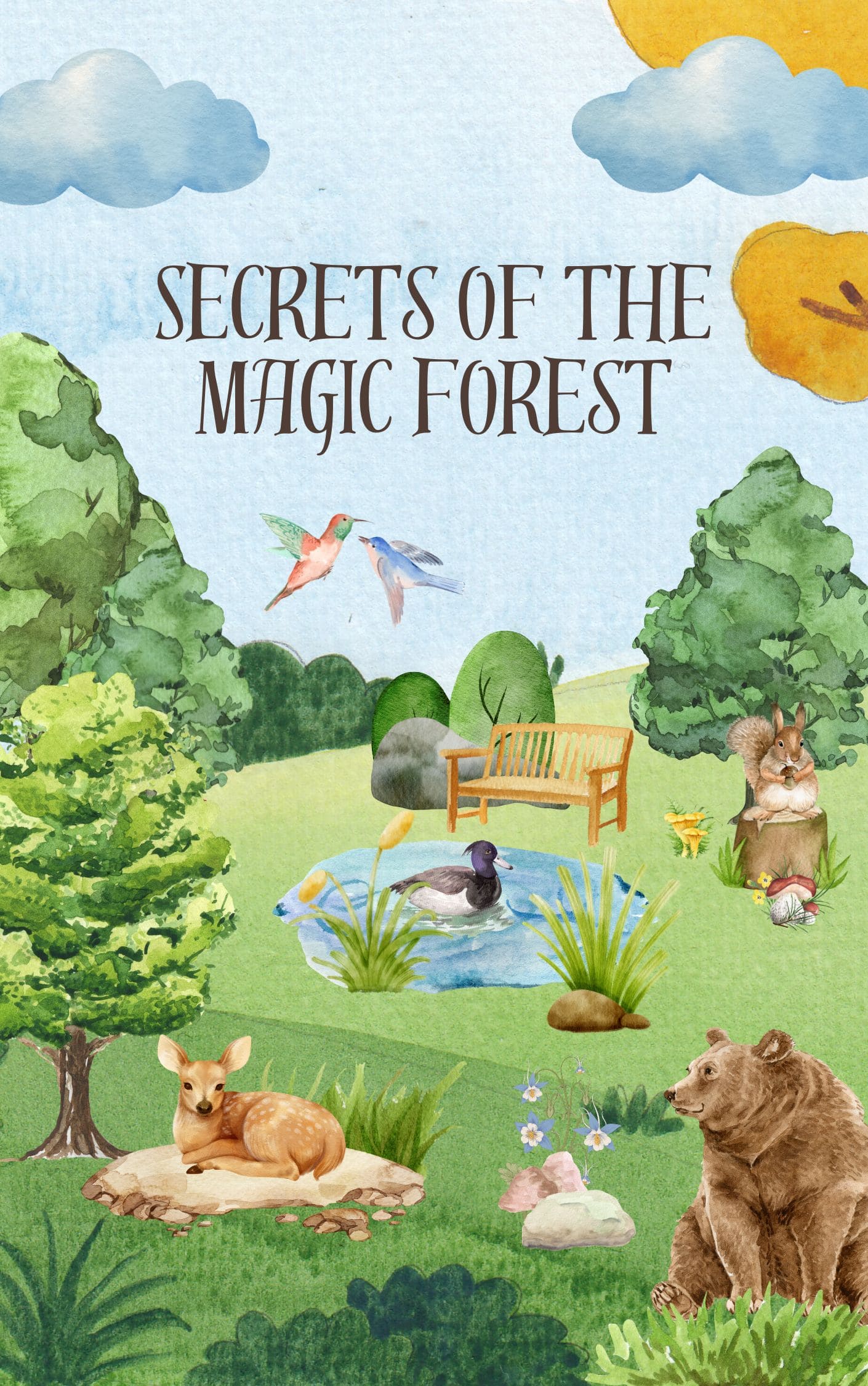 Green Blue Illustrative Children's Adventure Cover Book